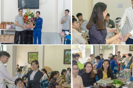 Các anh em công ty CP Hà Yến tổ chức chương trình chào mừng 20/10 cho các chị em