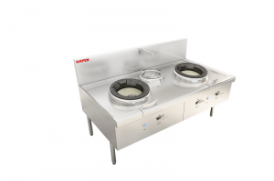 Double burner Kwalie Wok with blower - Type 1050