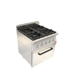 4 gas open burners with oven