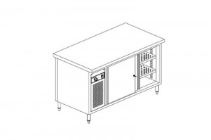 Electric-used serviceware heat counter - 02 sliding doors, 1 side