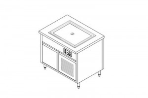 Electric-used bain marie counter - 01 GN 2/1 tray - 1 door 