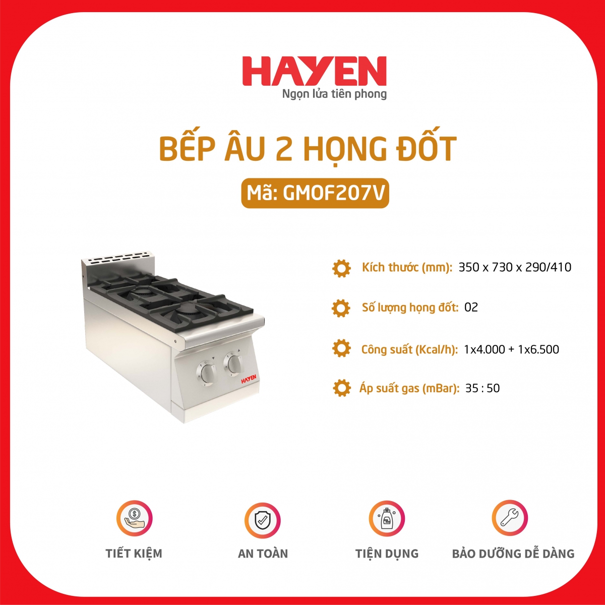 Bếp Âu 2 họng Hà Yến