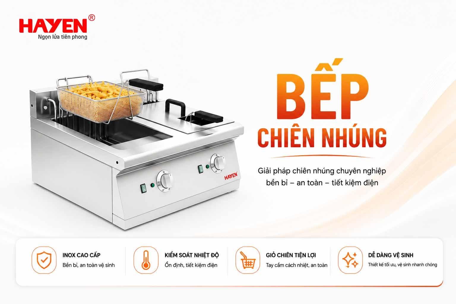 bếp chiên nhúng đôi