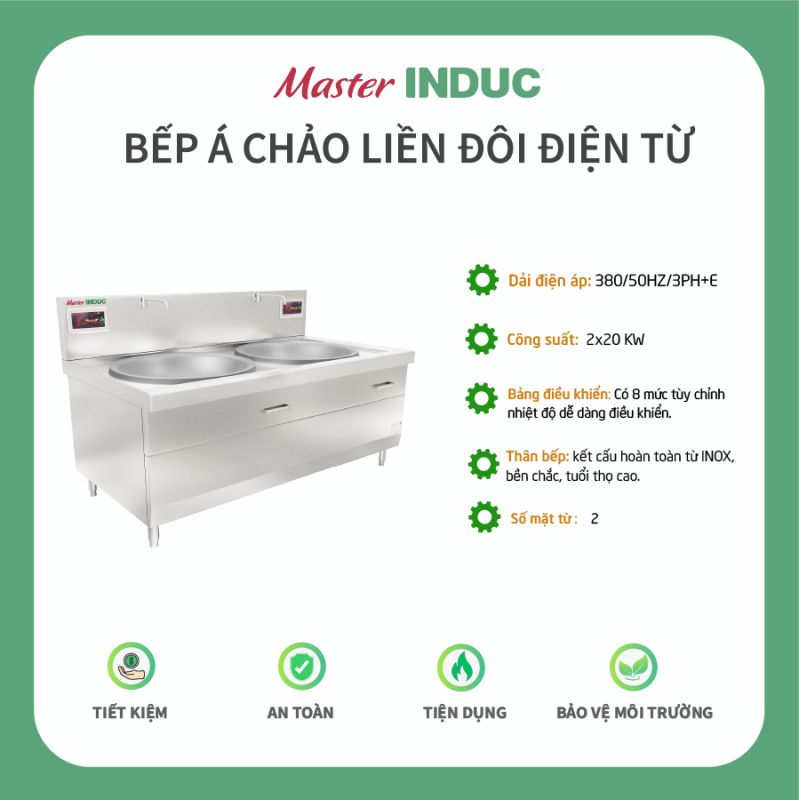 Bếp Á đôi điện từ công suất 15kW