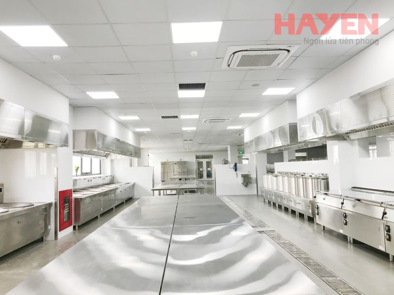 Bếp hầm điện từ được lắp đặt tại Hệ thống bếp dự án trường Mầm non Vinschool Grand Park