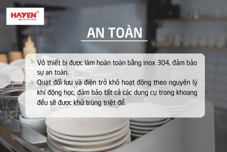 An toàn - 1 trong những ưu điểm nổi bật của tủ sấy và diệt khuẩn công nghiệp
