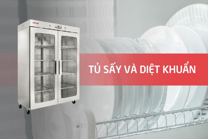 Tủ sấy và diệt khuẩn bát đĩa công nghiệp giúp làm khô nhanh, hạn chế ẩm mốc, đồng thời khử khuẩn hiệu quả